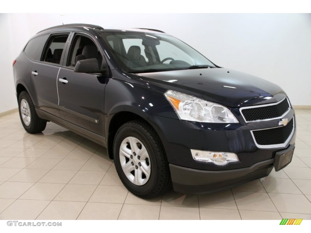 2010 Traverse LS - Dark Blue Metallic / Dark Gray/Light Gray photo #1