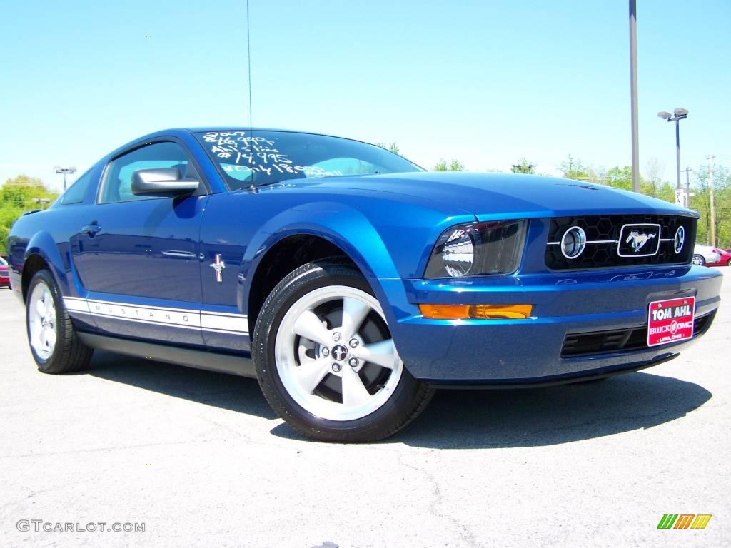 2007 Mustang V6 Premium Coupe - Vista Blue Metallic / Light Graphite photo #1
