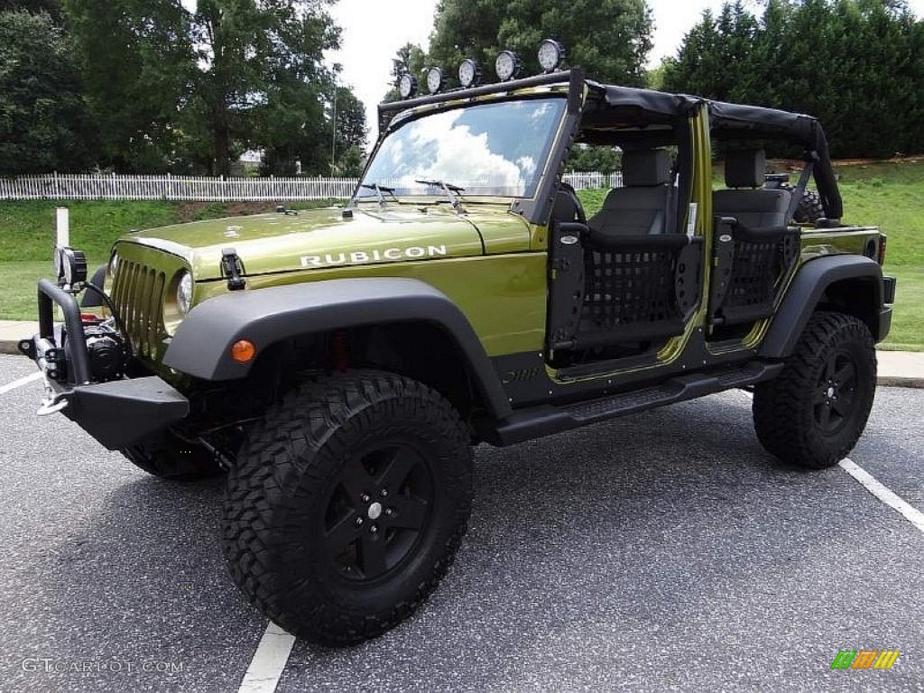 2008 Wrangler Unlimited Rubicon 4x4 - Rescue Green Metallic / Dark Slate Gray/Med Slate Gray photo #2