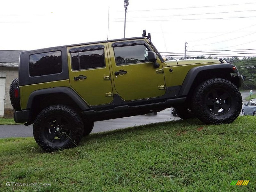 2008 Wrangler Unlimited Rubicon 4x4 - Rescue Green Metallic / Dark Slate Gray/Med Slate Gray photo #12