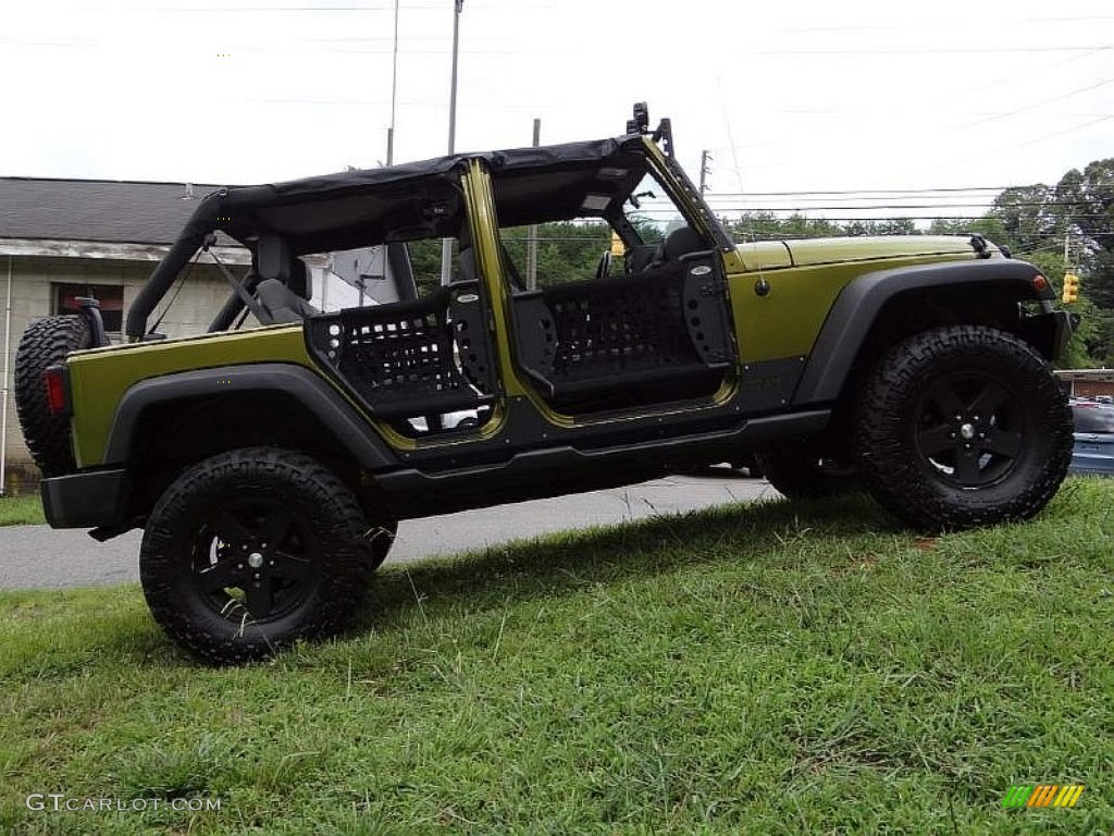 2008 Wrangler Unlimited Rubicon 4x4 - Rescue Green Metallic / Dark Slate Gray/Med Slate Gray photo #13