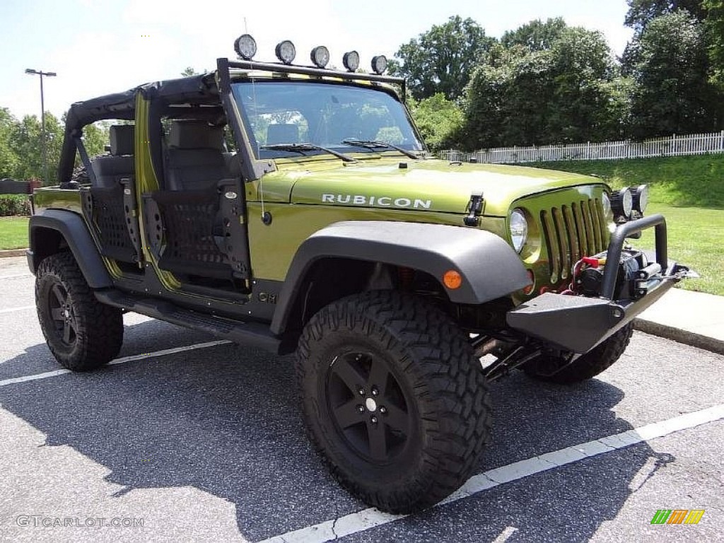 2008 Wrangler Unlimited Rubicon 4x4 - Rescue Green Metallic / Dark Slate Gray/Med Slate Gray photo #16