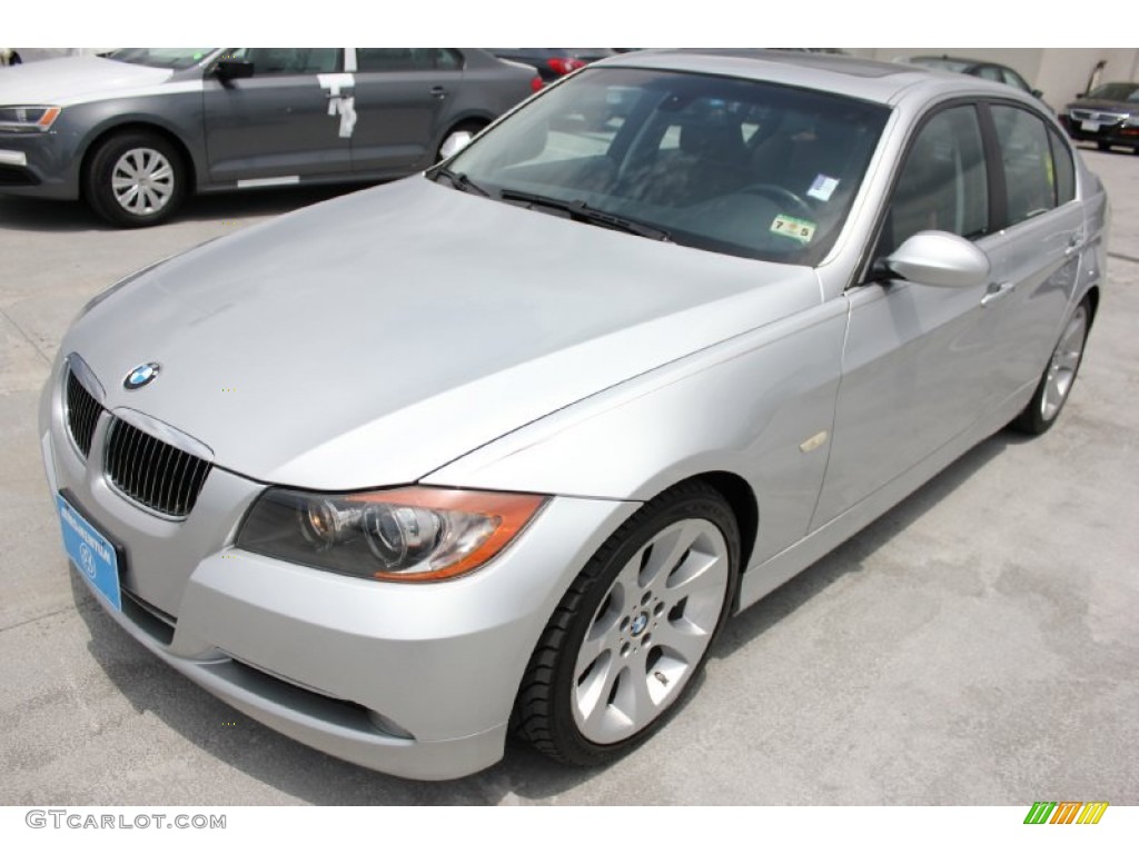 2008 3 Series 335i Sedan - Titanium Silver Metallic / Saddle Brown/Black photo #3