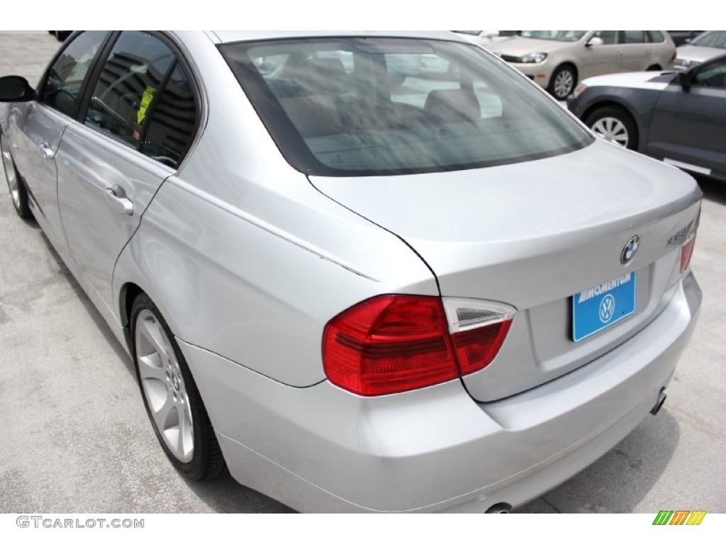 2008 3 Series 335i Sedan - Titanium Silver Metallic / Saddle Brown/Black photo #6
