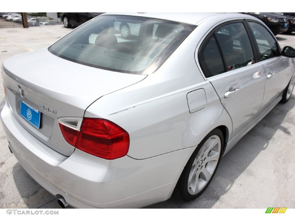 2008 3 Series 335i Sedan - Titanium Silver Metallic / Saddle Brown/Black photo #8
