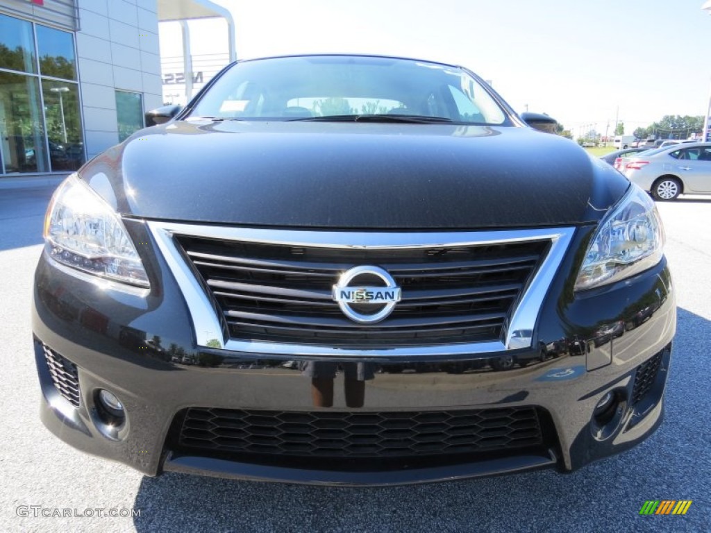 2014 Sentra SR - Super Black / Charcoal photo #8