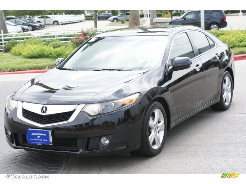 2010 TSX Sedan - Crystal Black Pearl / Parchment photo #2