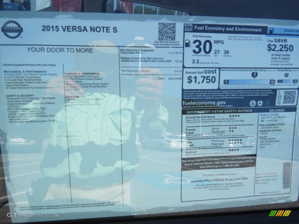 2015 Nissan Versa Note S Window Sticker Photos