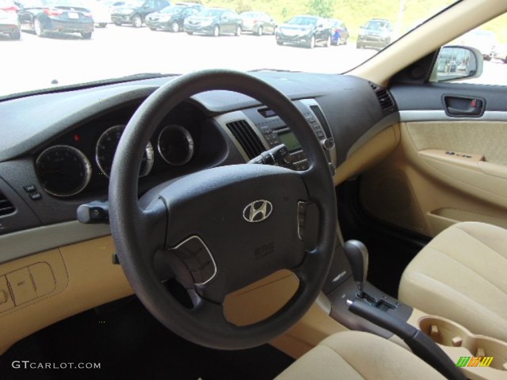 2010 Sonata GLS - Pearl White / Camel photo #10