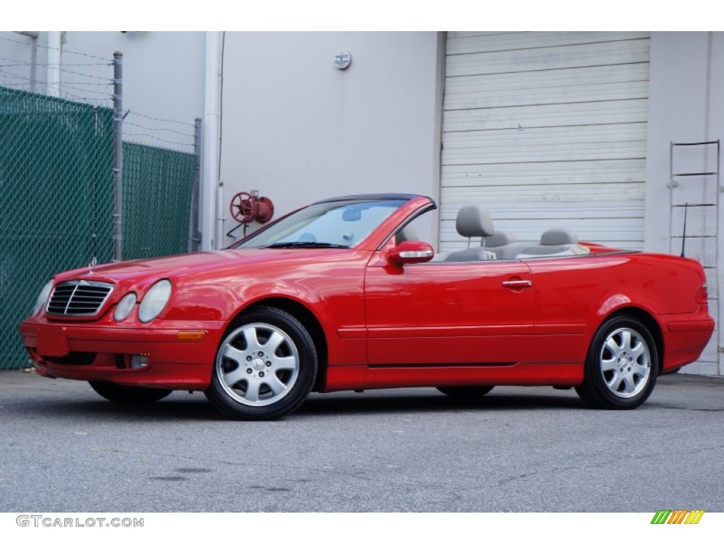 2001 CLK 320 Cabriolet - Firemist Red Metallic / Ash photo #4