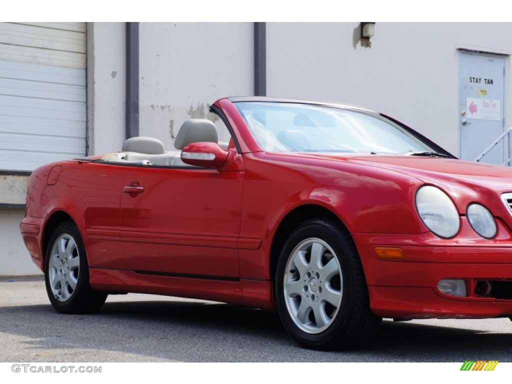 2001 CLK 320 Cabriolet - Firemist Red Metallic / Ash photo #23