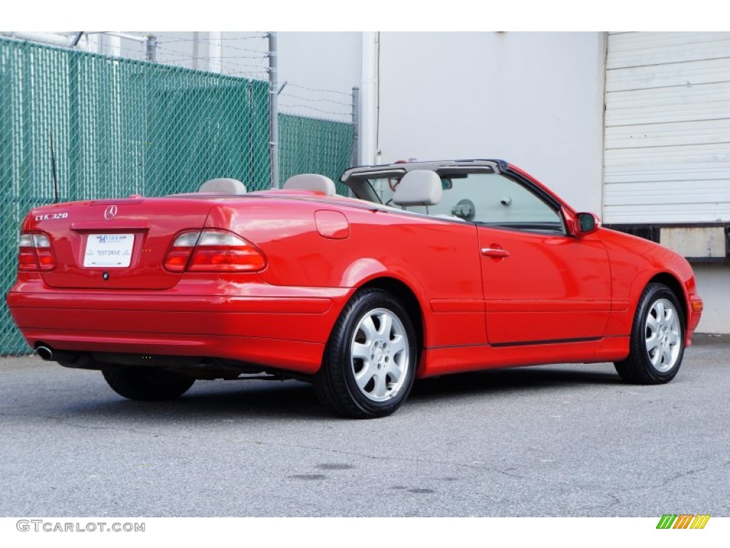 2001 CLK 320 Cabriolet - Firemist Red Metallic / Ash photo #29