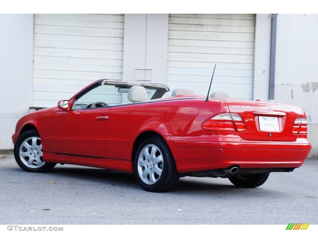 2001 CLK 320 Cabriolet - Firemist Red Metallic / Ash photo #34