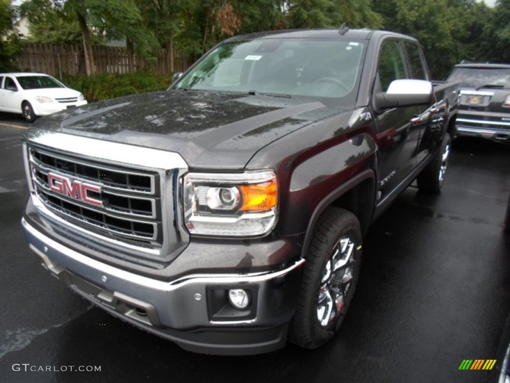 2014 Sierra 1500 SLT Double Cab 4x4 - Iridium Metallic / Jet Black photo #1