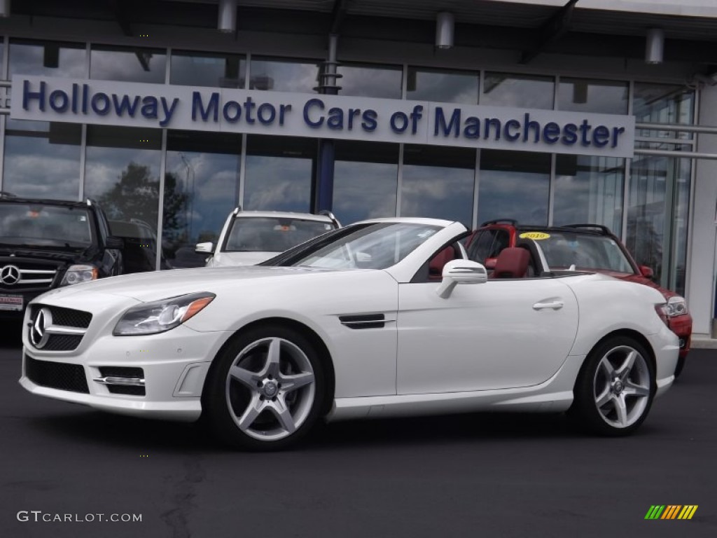 2012 SLK 350 Roadster - Arctic White / Bengal Red photo #1