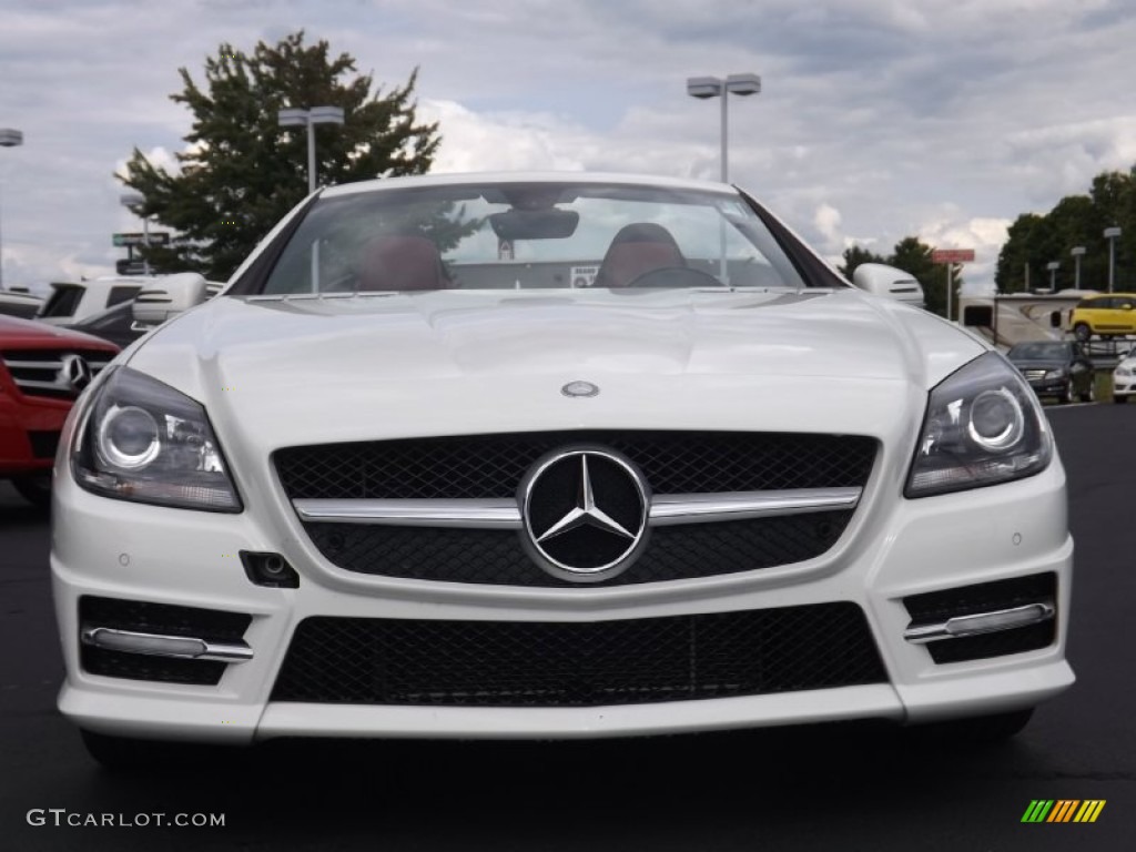 2012 SLK 350 Roadster - Arctic White / Bengal Red photo #2
