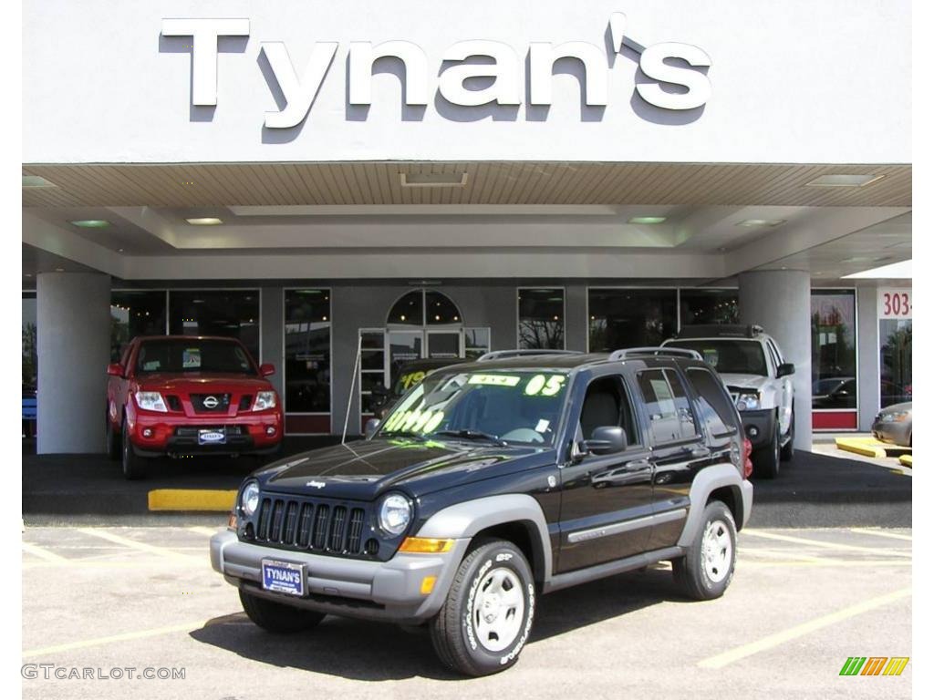 2005 Liberty Sport 4x4 - Black Clearcoat / Medium Slate Gray photo #1