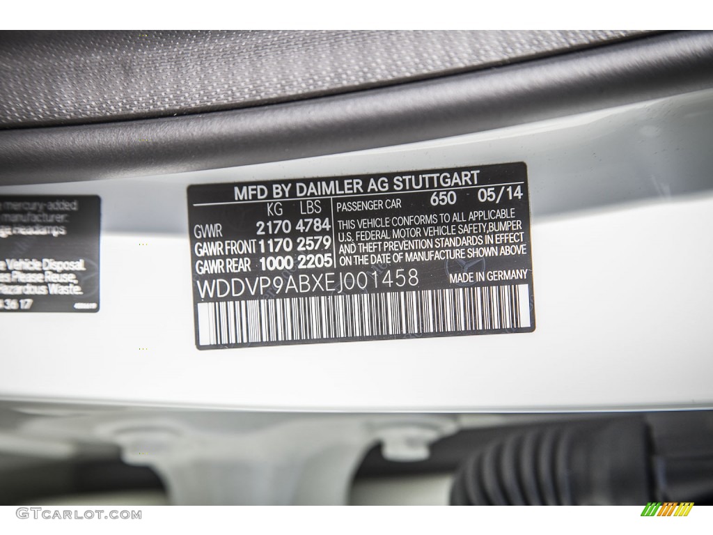2014 B Color Code 650 for Cirrus White Photo #95883019
