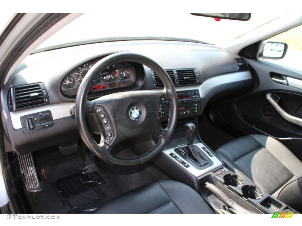 Black Interior 2002 BMW 3 Series 325i Sedan Photo #95884552
