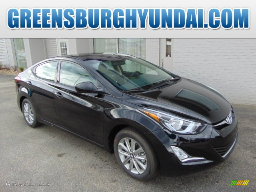 2015 Elantra SE Sedan - Black Diamond / Beige photo #1