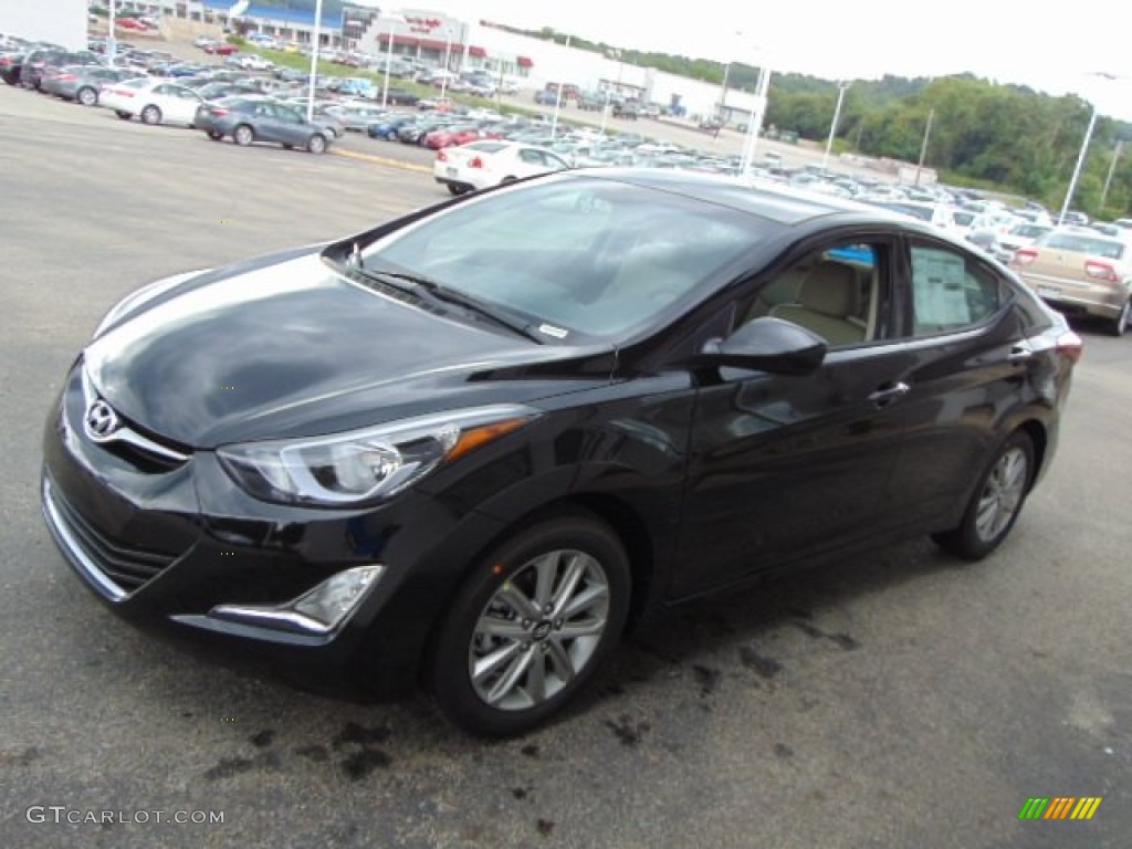 2015 Elantra SE Sedan - Black Diamond / Beige photo #4