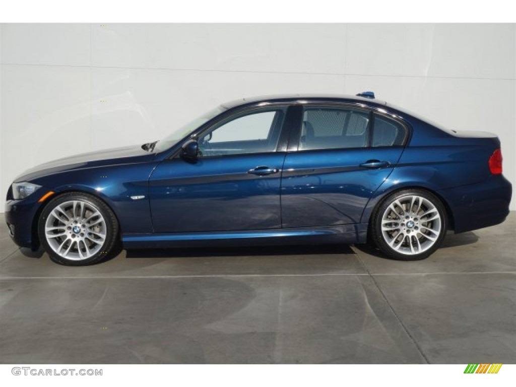 2011 3 Series 335d Sedan - Deep Sea Blue Metallic / Oyster/Black Dakota Leather photo #5