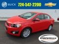 2014 Red Hot Chevrolet Sonic LT Sedan  photo #1