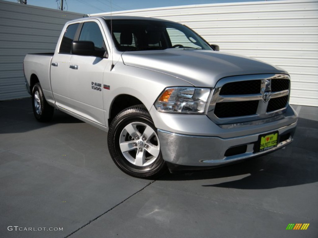 2014 1500 SLT Quad Cab - Bright Silver Metallic / Black/Diesel Gray photo #1