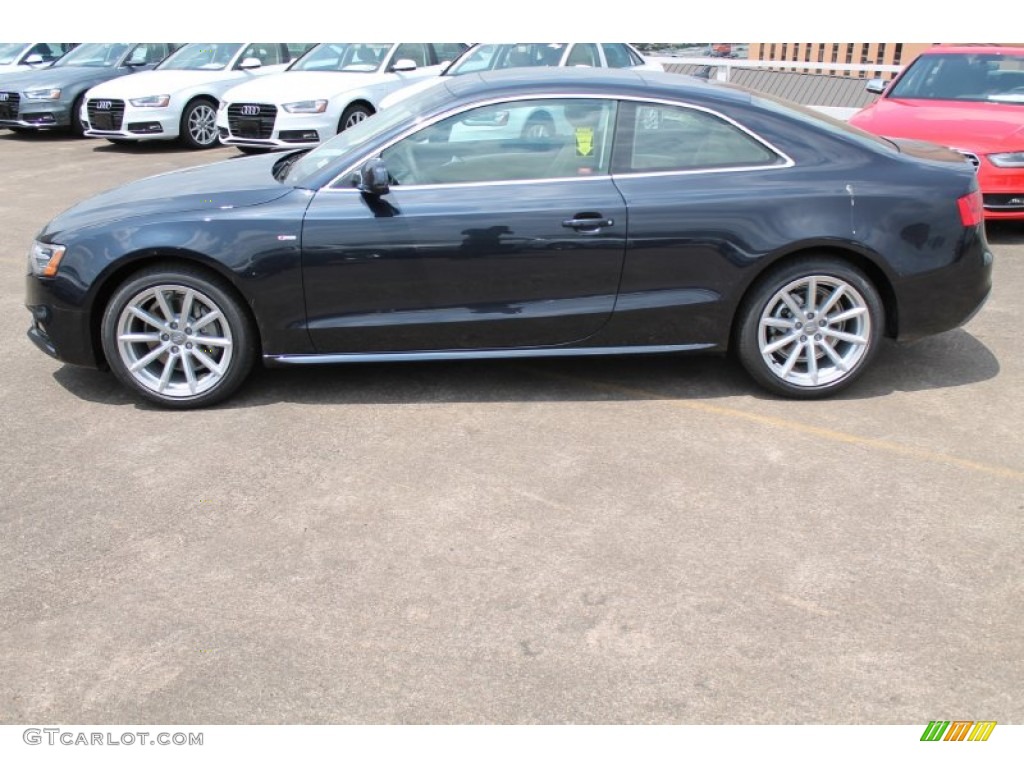 2015 A5 Premium Plus quattro Coupe - Utopia Blue Metallic / Velvet Beige photo #5