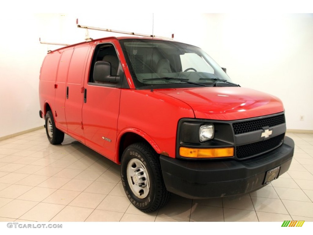 2006 Express 2500 Commercial Van - Victory Red / Medium Dark Pewter photo #1