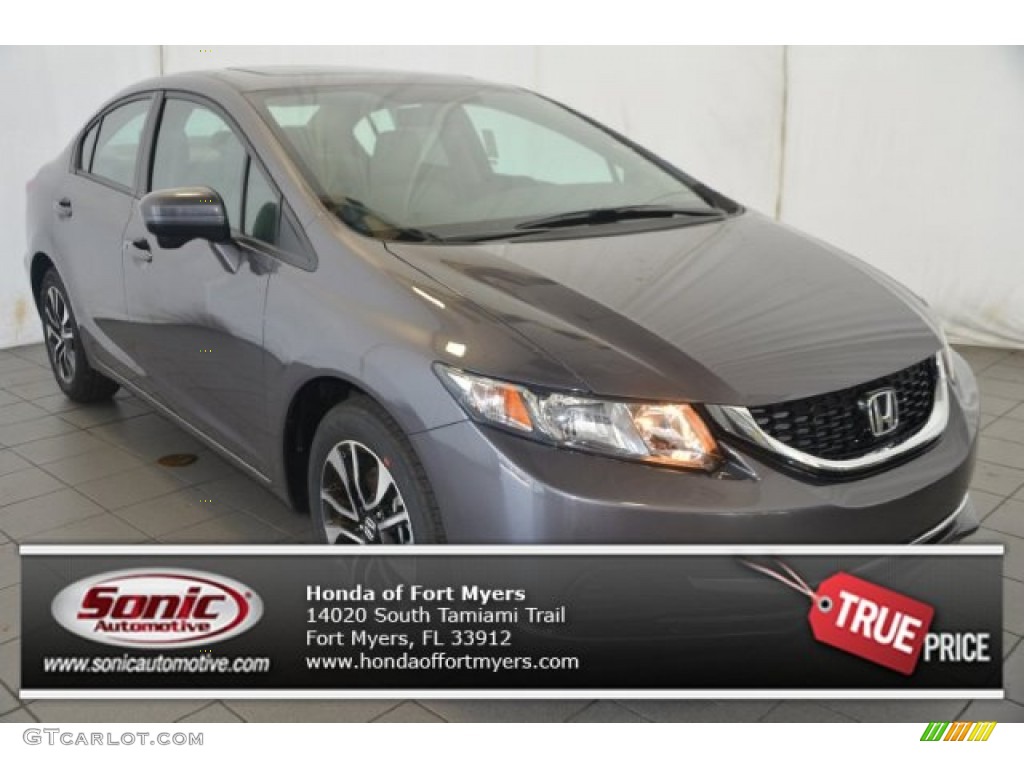 2014 Civic EX Sedan - Modern Steel Metallic / Gray photo #1