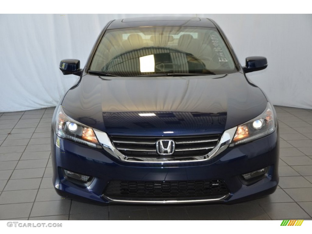 2014 Accord EX Sedan - Obsidian Blue Pearl / Gray photo #2