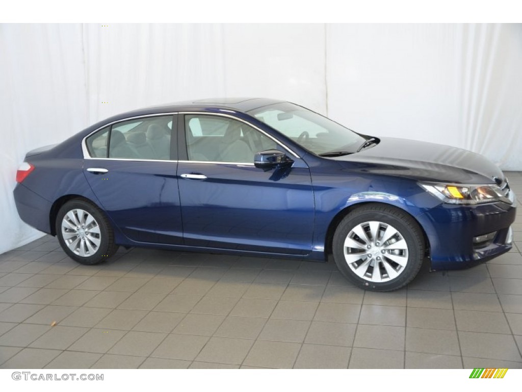 2014 Accord EX Sedan - Obsidian Blue Pearl / Gray photo #4