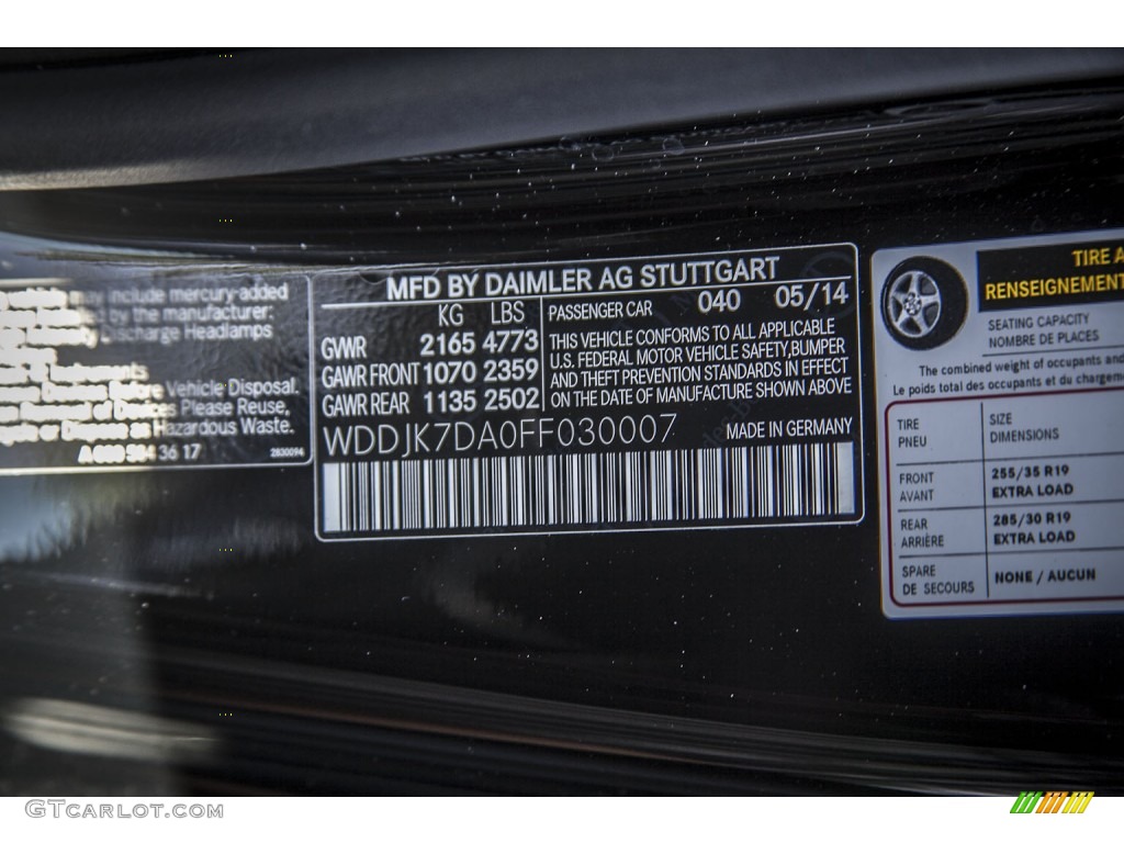 2015 SL Color Code 040 for Black Photo #95907172