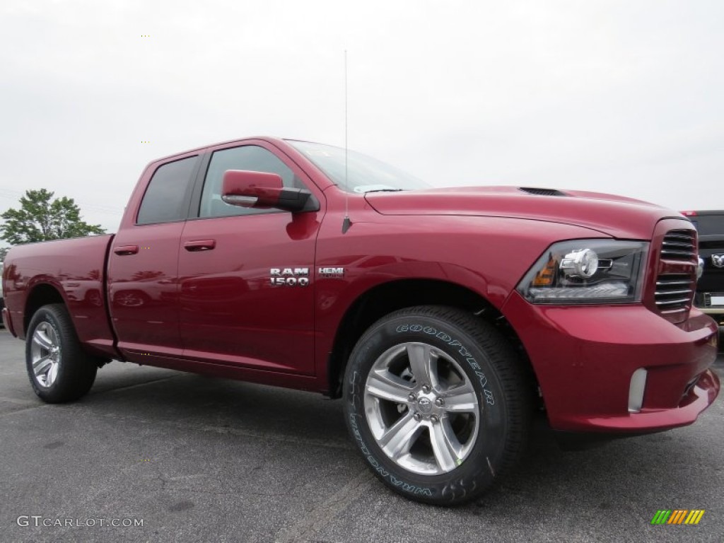 Deep Cherry Red Crystal Pearl 2014 Ram 1500 Sport Crew Cab Exterior Photo #95909233