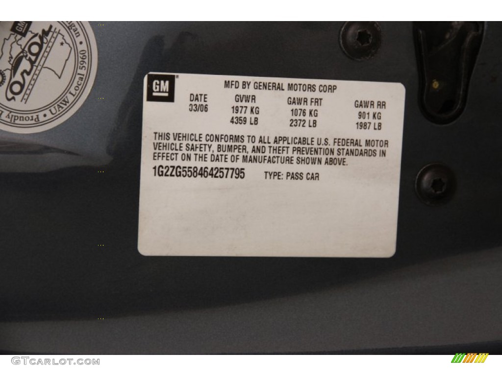 2006 G6 V6 Sedan - Stealth Gray Metallic / Ebony photo #15