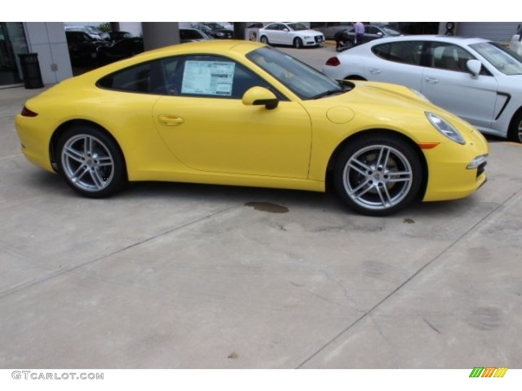 Racing Yellow 2015 Porsche 911 Carrera Coupe Exterior Photo #95921119
