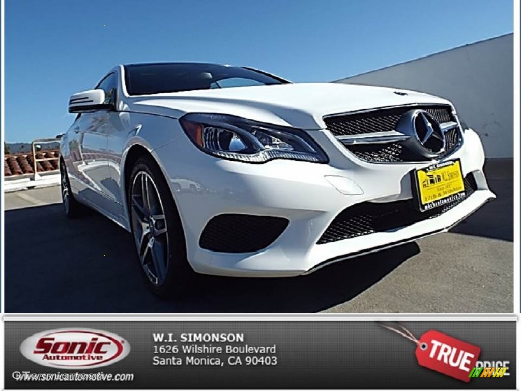 2014 E 350 Coupe - Polar White / Red/Black photo #1