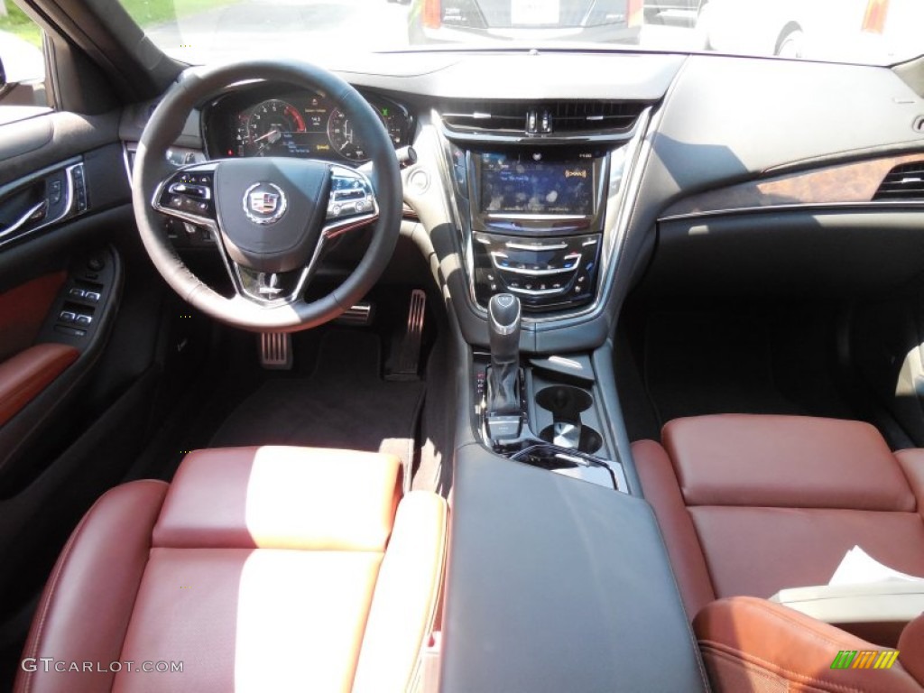 2014 Cadillac CTS Vsport Premium Sedan Kona Brown/Jet Black Dashboard Photo #95923081