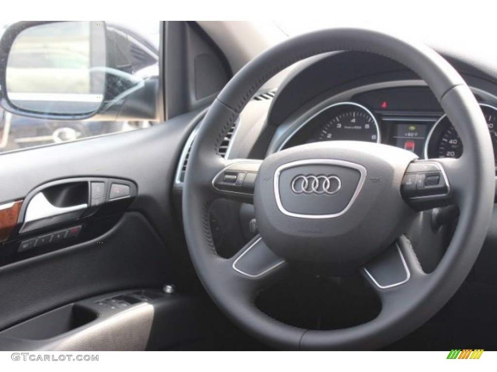2015 Audi Q7 3.0 Premium Plus quattro Black Steering Wheel Photo #95926342