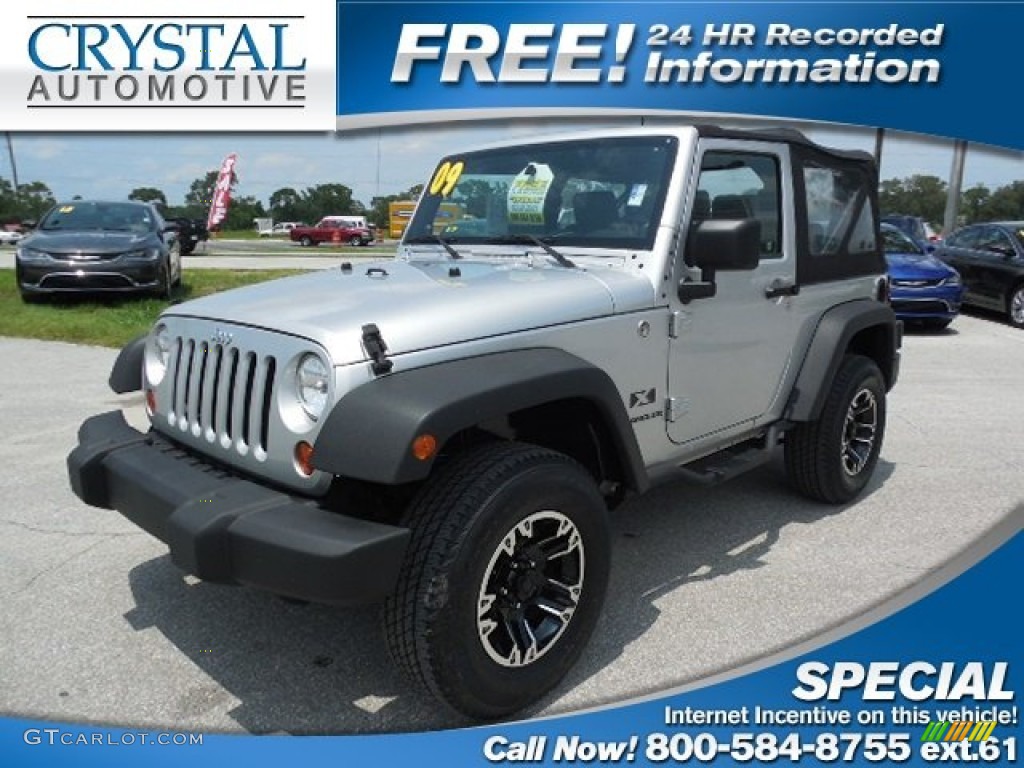 2009 Wrangler X 4x4 - Bright Silver Metallic / Dark Slate Gray/Medium Slate Gray photo #1