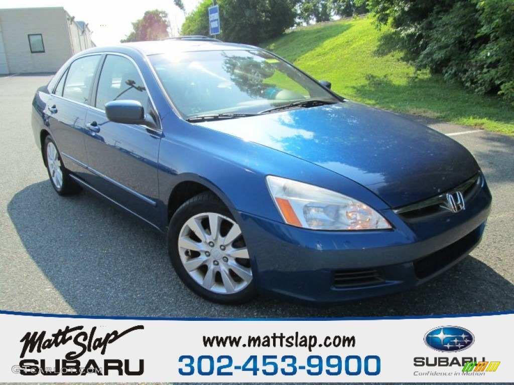 2006 Accord EX-L V6 Sedan - Sapphire Blue Pearl / Gray photo #1