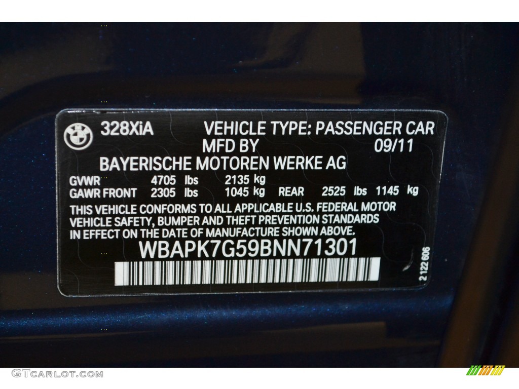 2011 3 Series 328i xDrive Sedan - Deep Sea Blue Metallic / Saddle Brown Dakota Leather photo #11