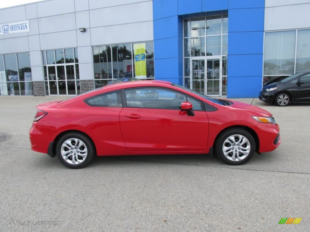 2014 Civic LX Coupe - Rallye Red / Gray photo #2