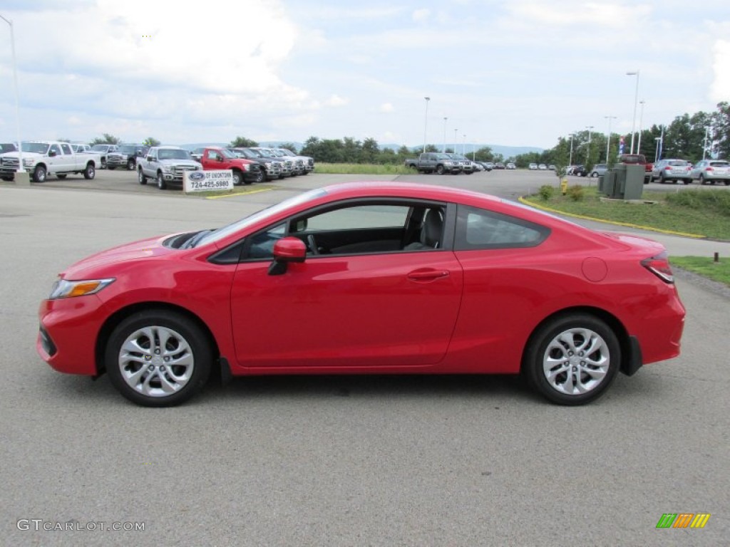 2014 Civic LX Coupe - Rallye Red / Gray photo #4