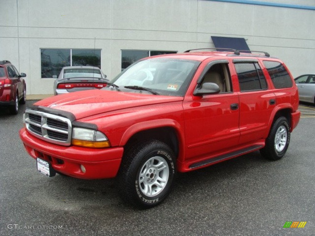 2003 Durango SLT 4x4 - Flame Red / Taupe photo #3