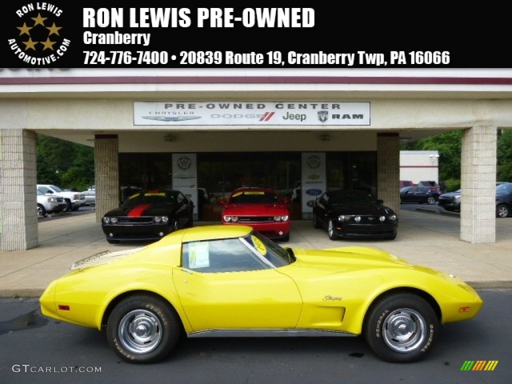 1975 Corvette Stingray Coupe - Bright Yellow / Medium Saddle photo #1