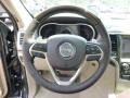 Brown/Light Frost Beige 2015 Jeep Grand Cherokee Overland 4x4 Steering Wheel