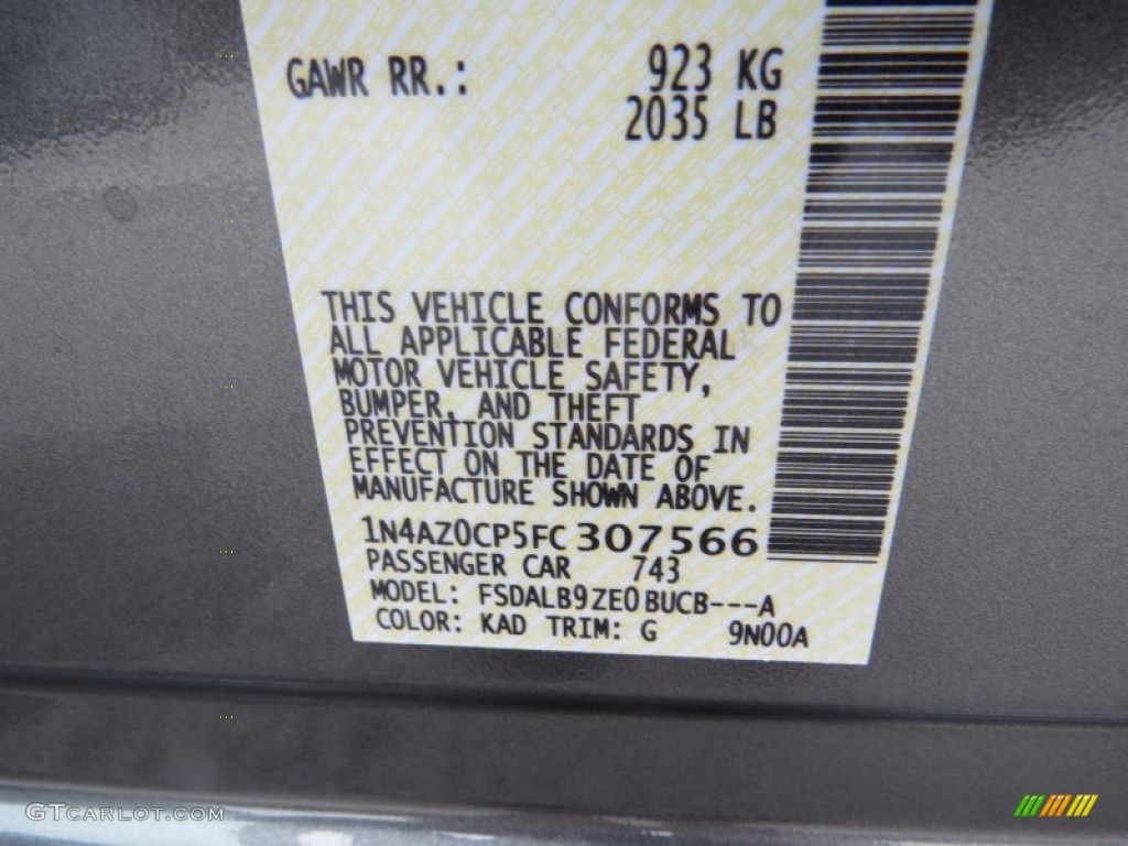 2015 LEAF Color Code KAD for Gun Metallic Photo #95977883