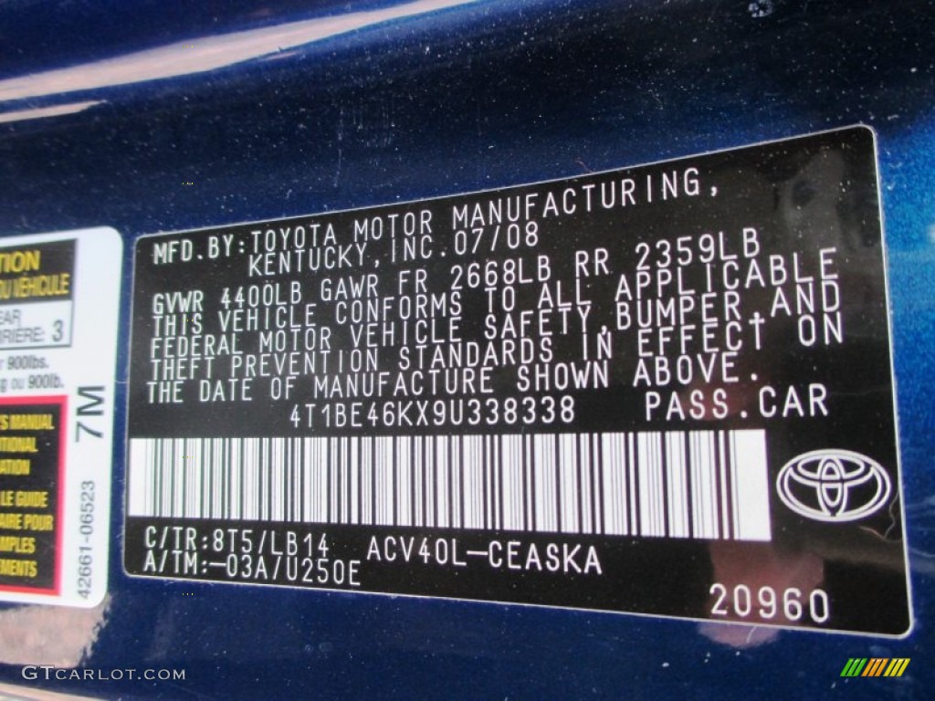 2009 Toyota Camry SE Parts Photos